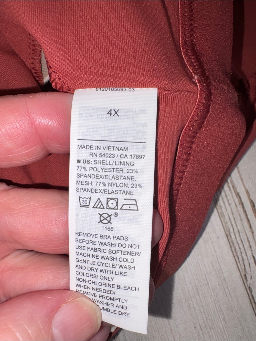 Old Navy Active Powersoft Rust Red Light Support Sport Bra 4X - Picture 11 of 13